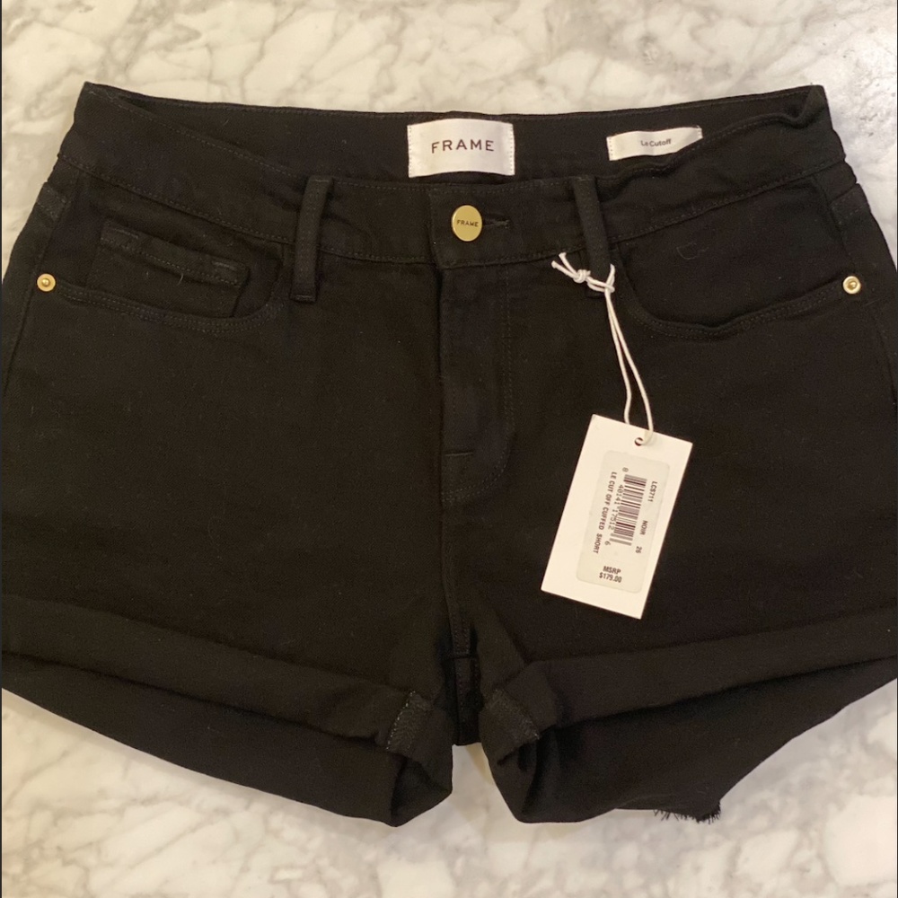 FRAME Le Cut Off Mid-Rise Denim Shorts Size 26